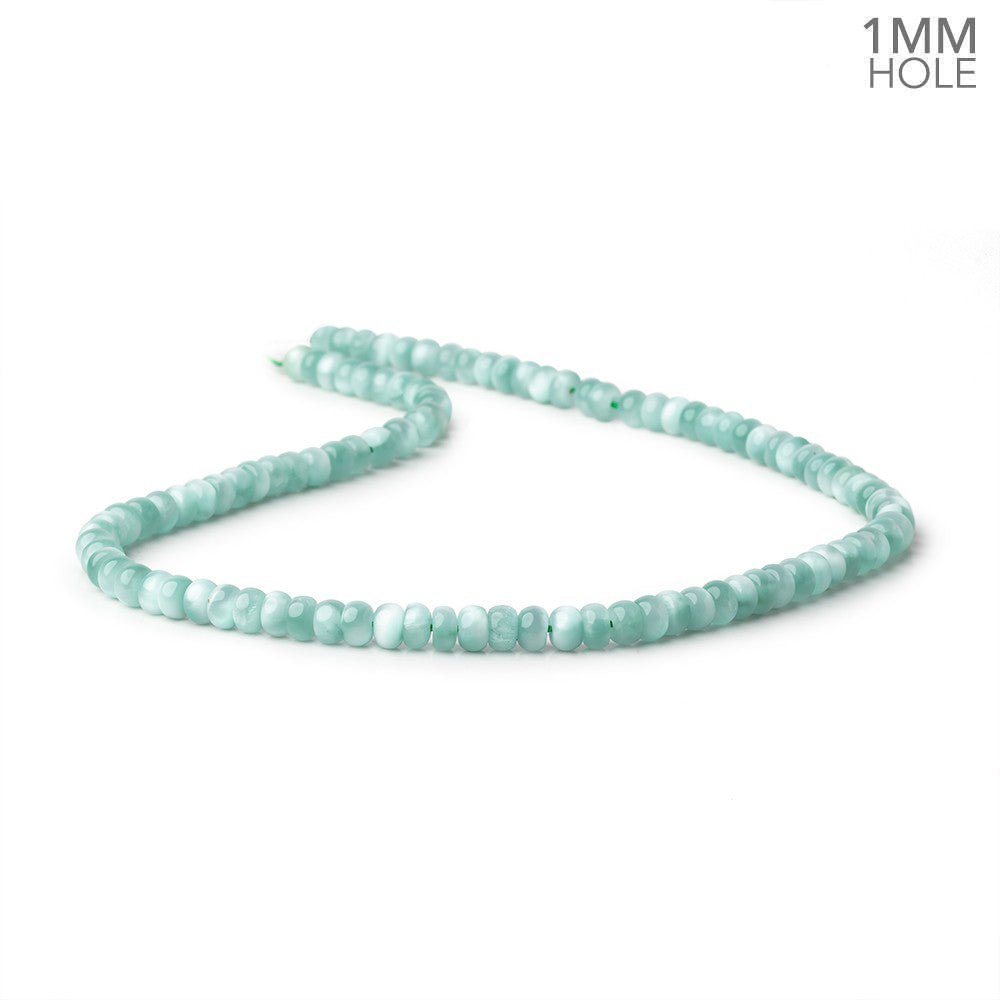 6mm Russian Green Angelite Plain Rondelle Beads 15.5 inch 100 pieces AA