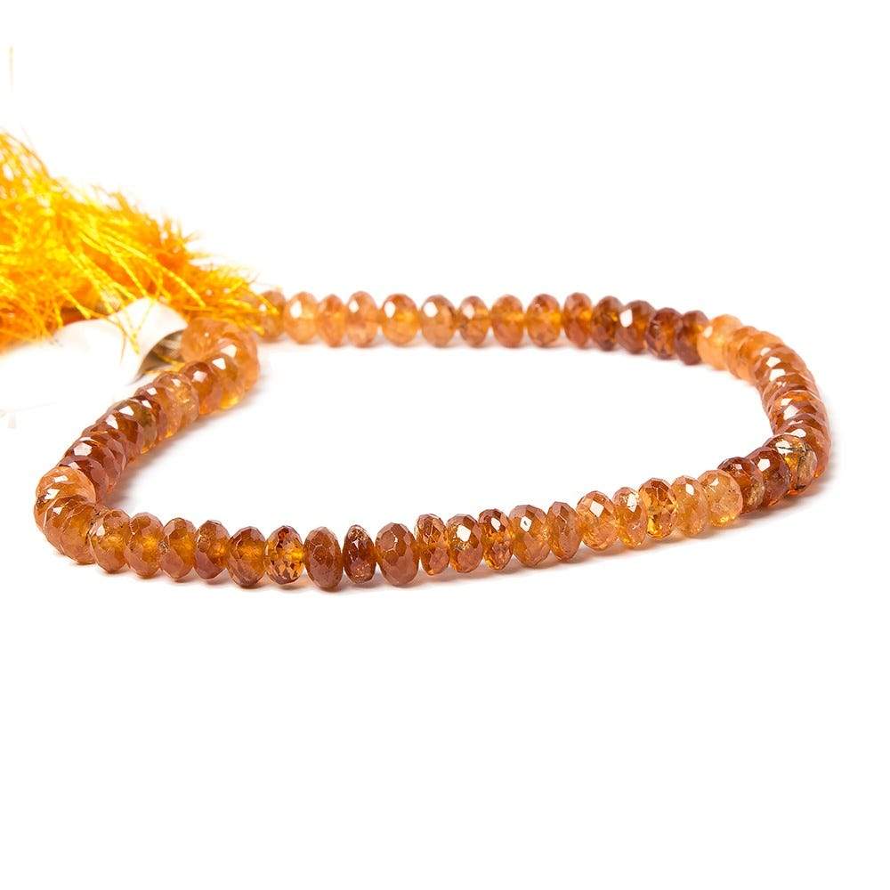 6mm Spessartite Garnet Faceted Rondelle Beads 9 inch 70 pieces