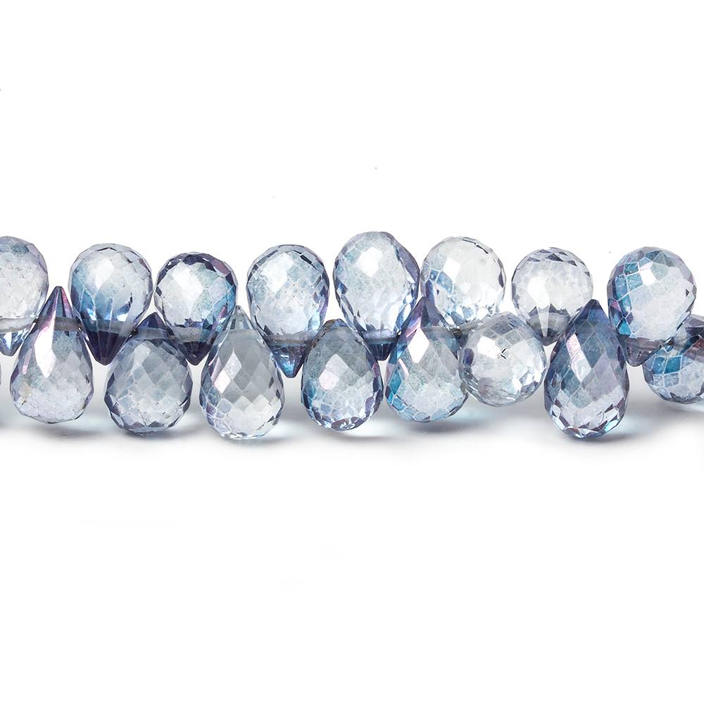 6x4-7x5mm Mystic Blue Topaz Tear Drop Briolette 8 inch 93 beads AAA