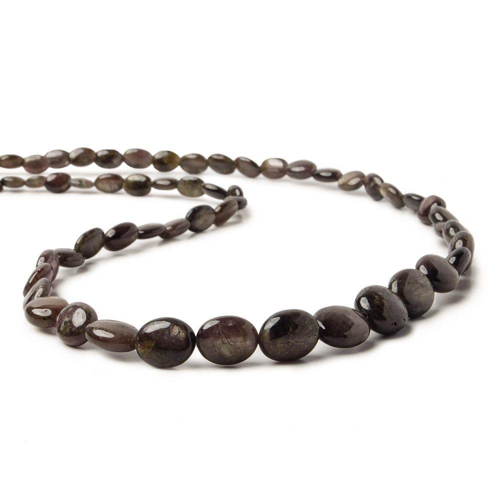 6x5-10x8mm Chocolate Sapphire plain oval beads 19 inches 62 pieces AAA