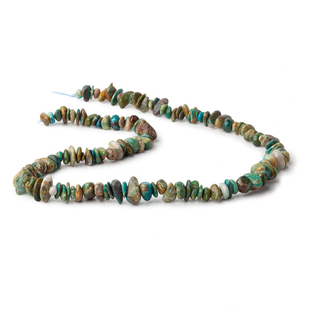 6x5-11x6mm Blue Peruvian Opal ( Opalina ) plain chip nugget beads 16 inch