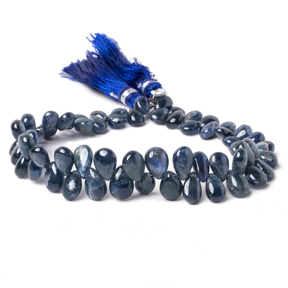 6x5-9x6mm Sapphire Plain Pear Beads 8 inch 65 pieces