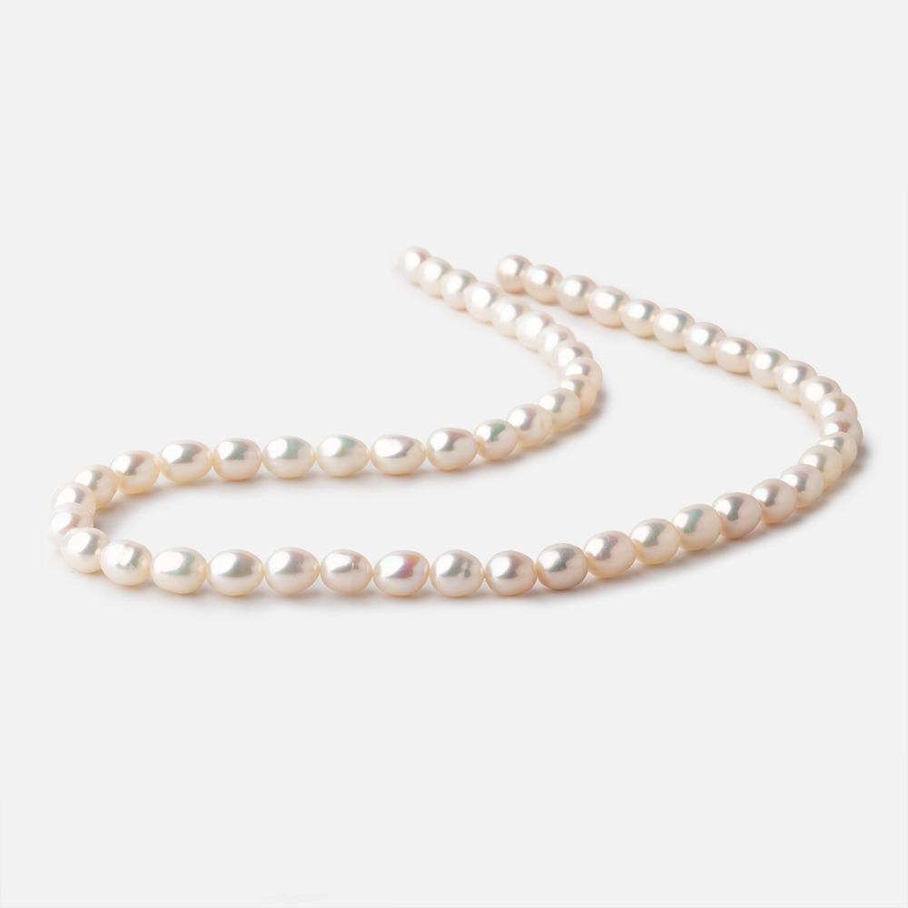 6x5mm Cream Straight Drill Oval Freshwater Pearls 15.5 inch 54 pieces AA