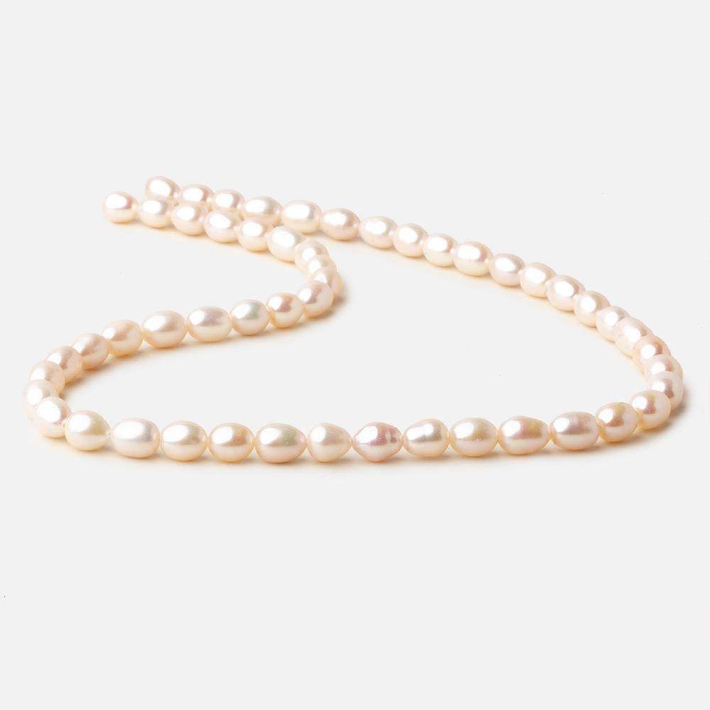 6x7mm White straight drilled Oval freshwater pearls 15 inch 52 pieces A