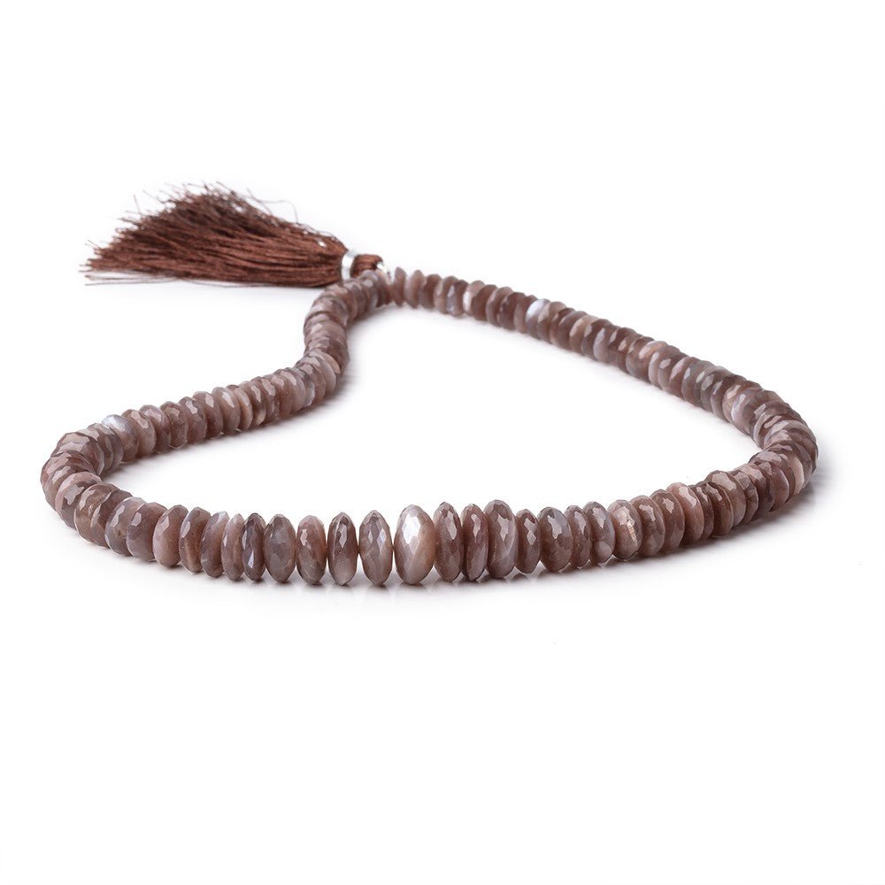 7-12mm Chocolate Moonstone German Faceted Rondelles 16 inch 109 Beads