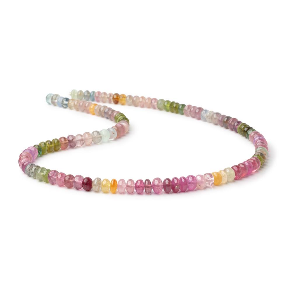 7-7.5mm Multi Color Sapphire Plain Rondelle Beads 18 inch 112 pieces AA