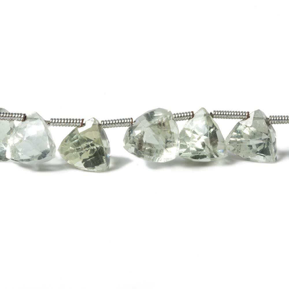 7-8mm Prasiolite Beads Top Drilled Trillions 24 pieces