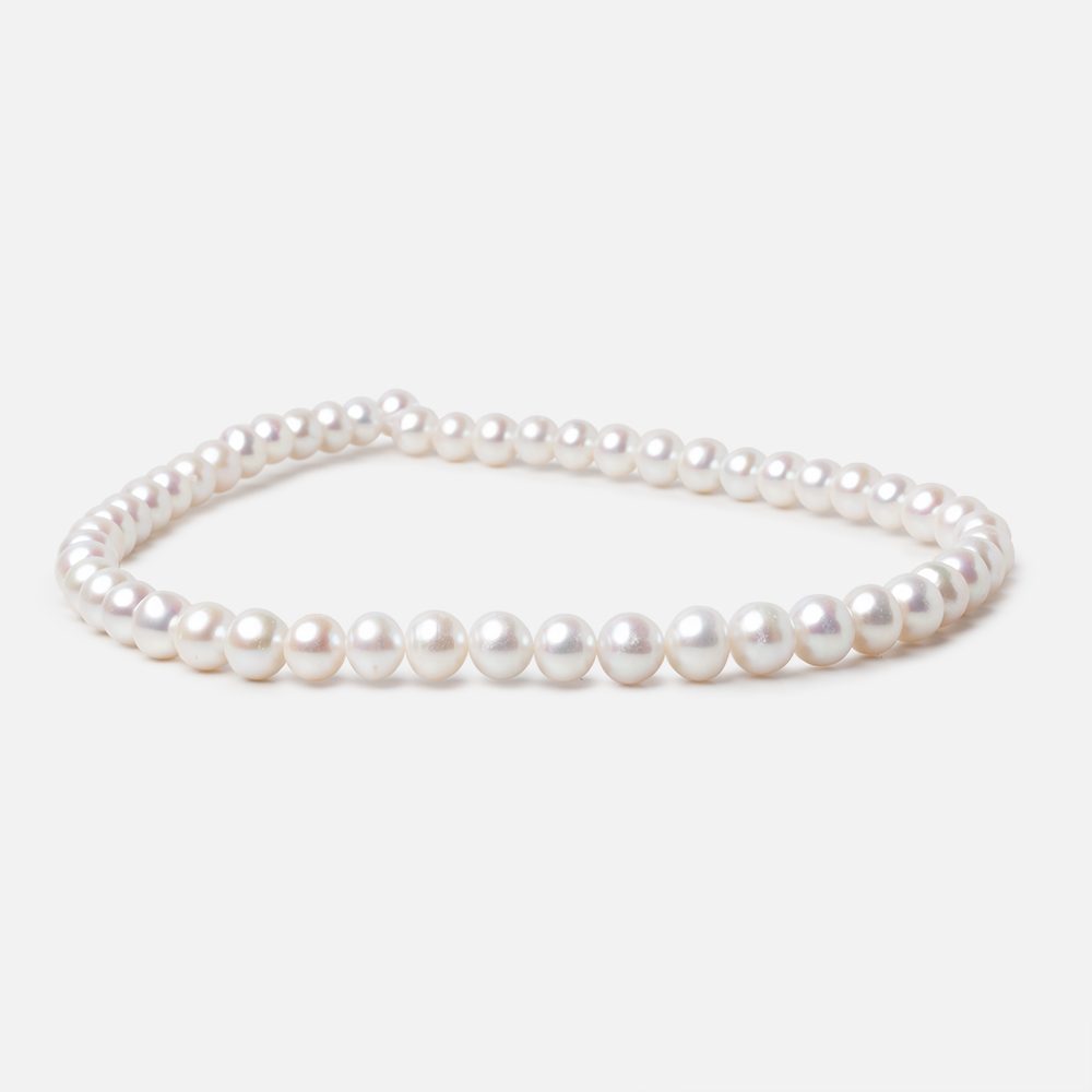7.5-9mm Off White Chinese Akoya Saltwater Pearls 15.5 inch 48 pieces A