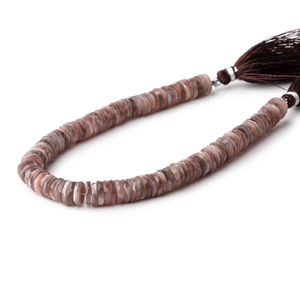 8-8.5 Chocolate Moonstone Faceted Heishi Beads 8 inch 123 pieces