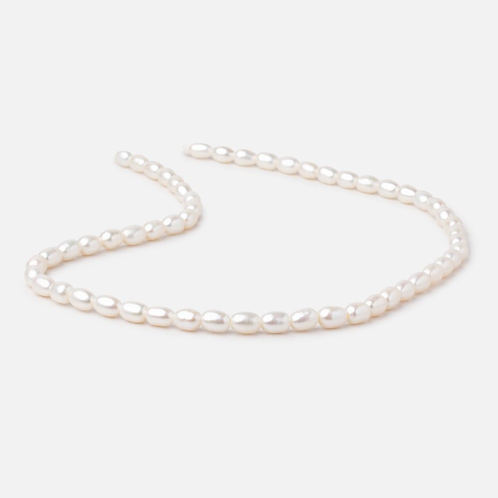 5x7mm Cream 1.5mm Large Hole Oval Freshwater Pearls 16 inch 56 pieces