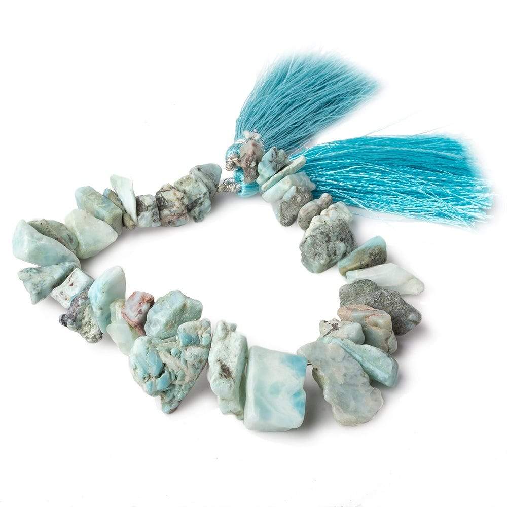 7x6-19x13mm Larimar top drilled Natural Crystal Chip beads 7.5 inch beads