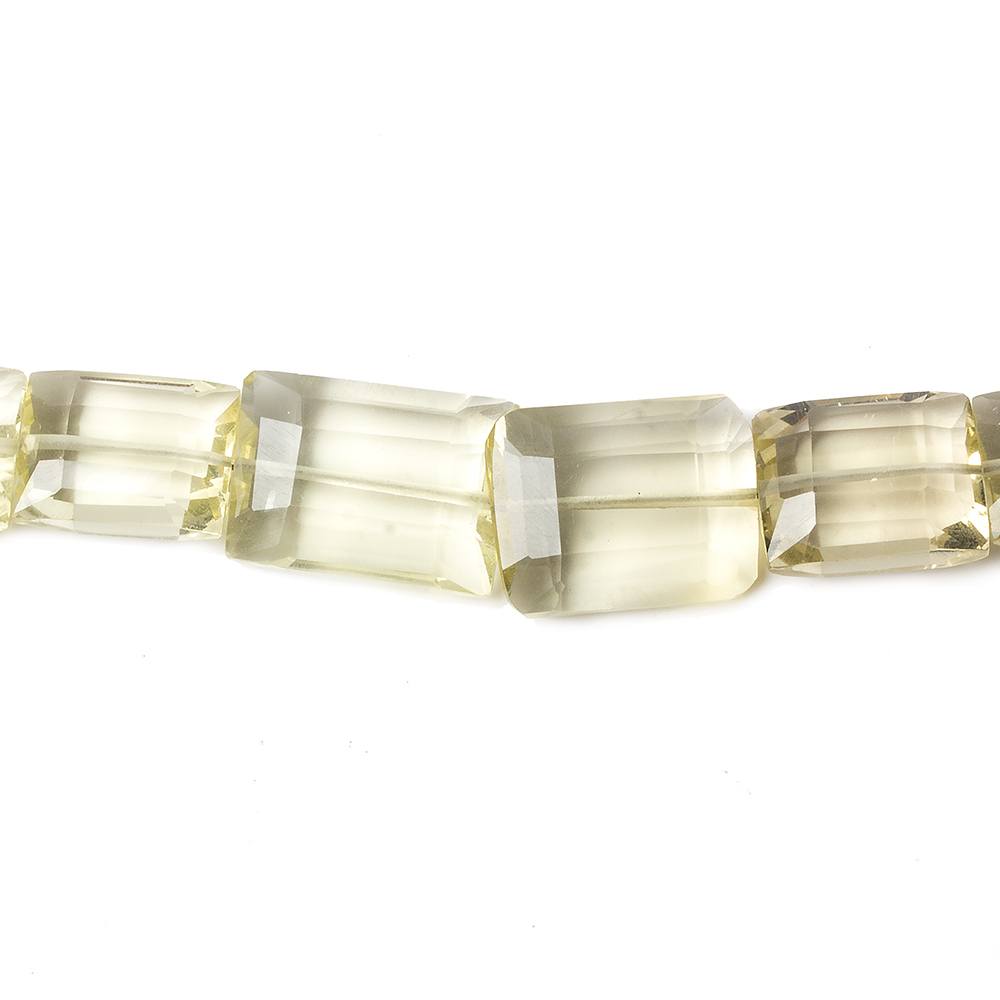 7x9mm Lemon Quartz straight drilled faceted rectangle beads 7 inch 24 pieces AA