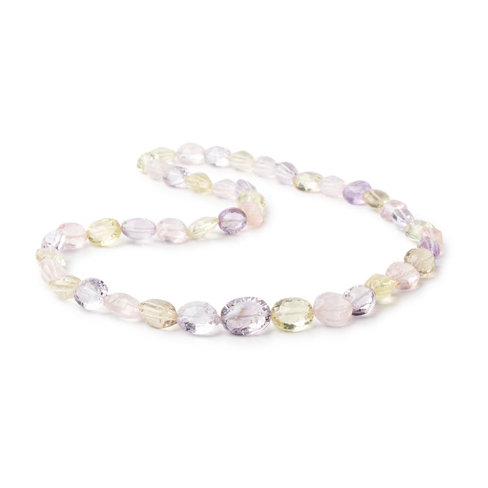 8-11mm Multi Gem Concave Faceted Oval 16 inch 44 Beads AAA