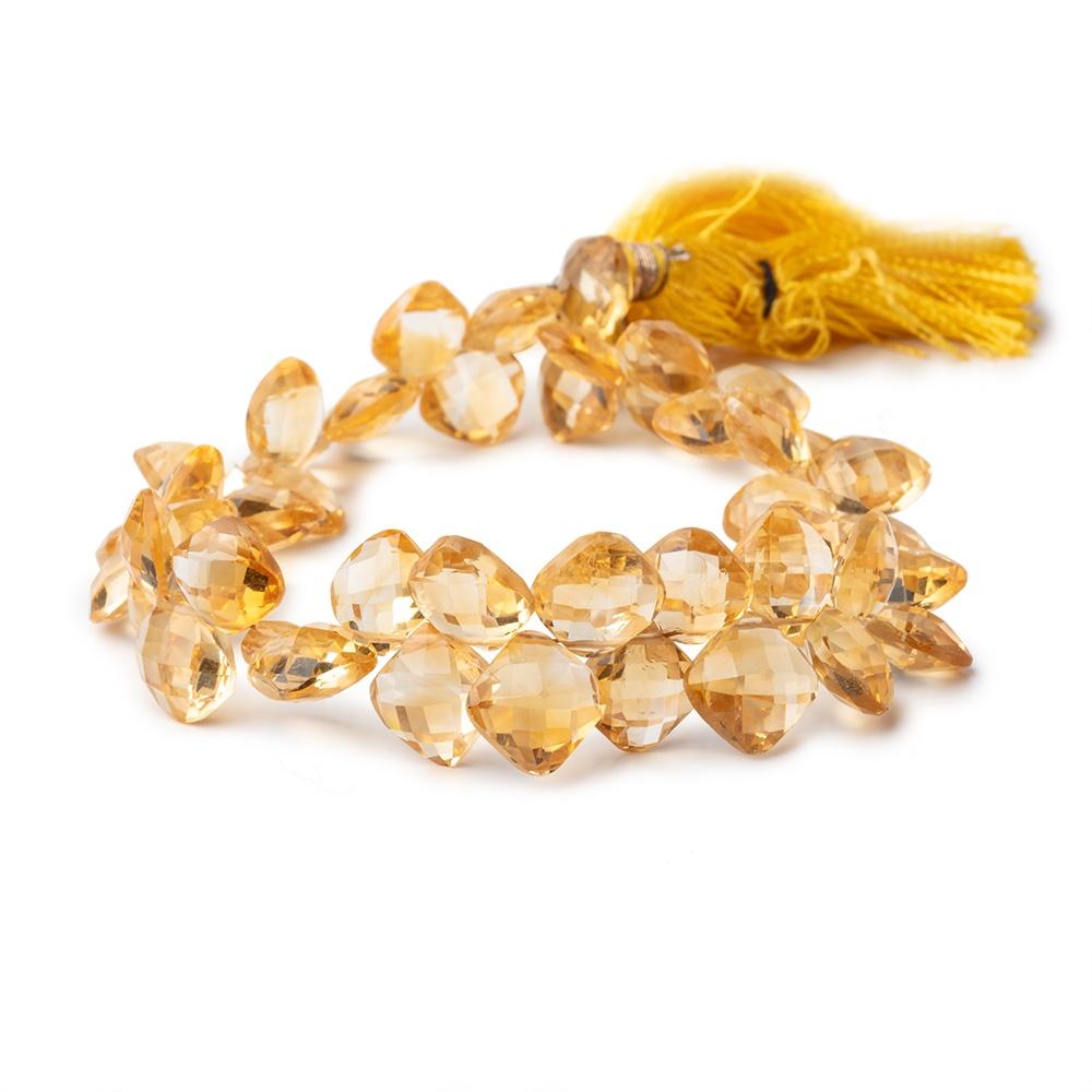 8-8.5mm Citrine Corner Drilled Faceted Pillow 8 inches 48 pieces