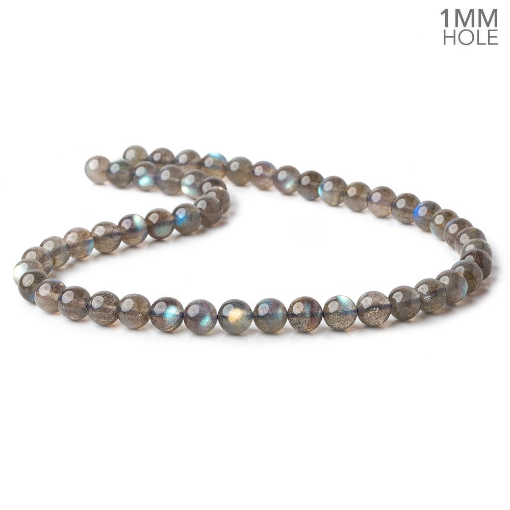 8-8.5mm Multi Color flash Labradorite plain rounds 15 inch 50 beads AA