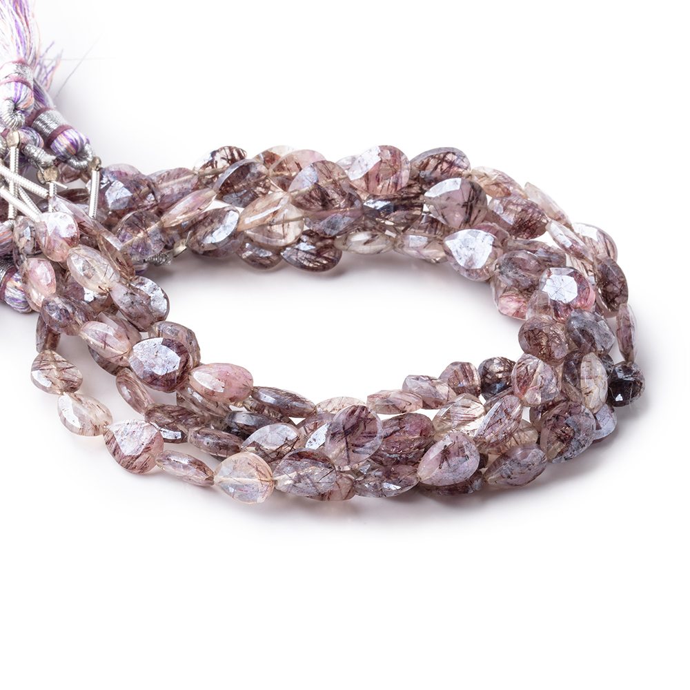 8-9mm Mystic Moss Amethyst Faceted Pear Beads 8 inch 22 pieces