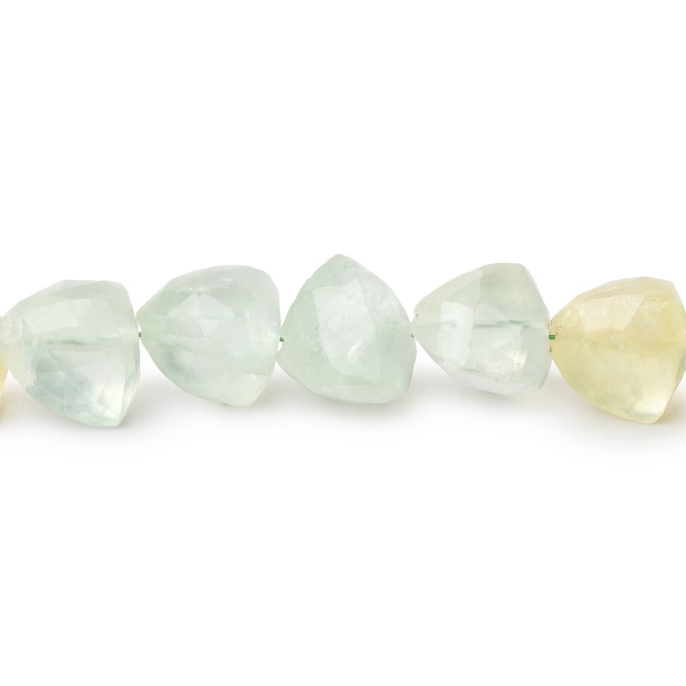 8-9mm Prehnite Faceted Trillion Beads 8 inch 22 pieces