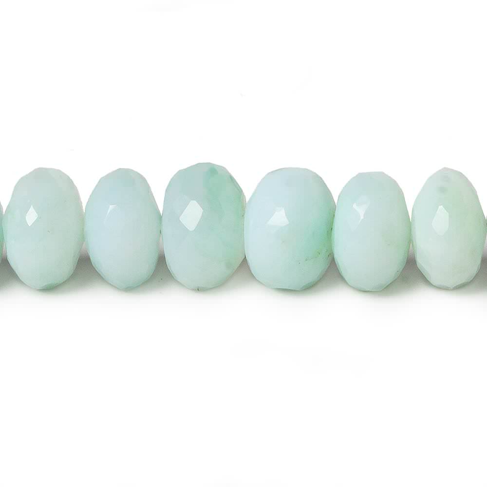 8.5-9.5mm Blue Peruvian Opal faceted rondelle beads 16 inch 72 pieces