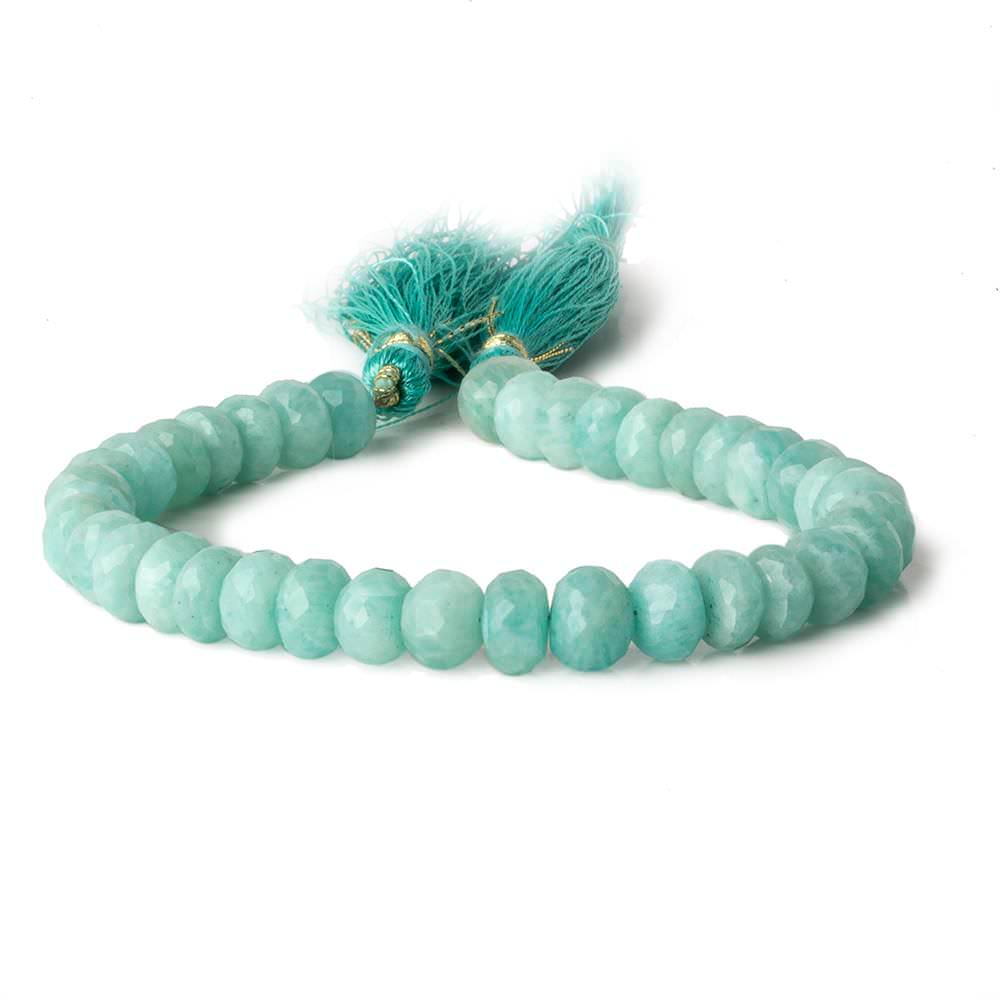 8.5mm Amazonite faceted rondelles 7.75 inch 35 beads A grade