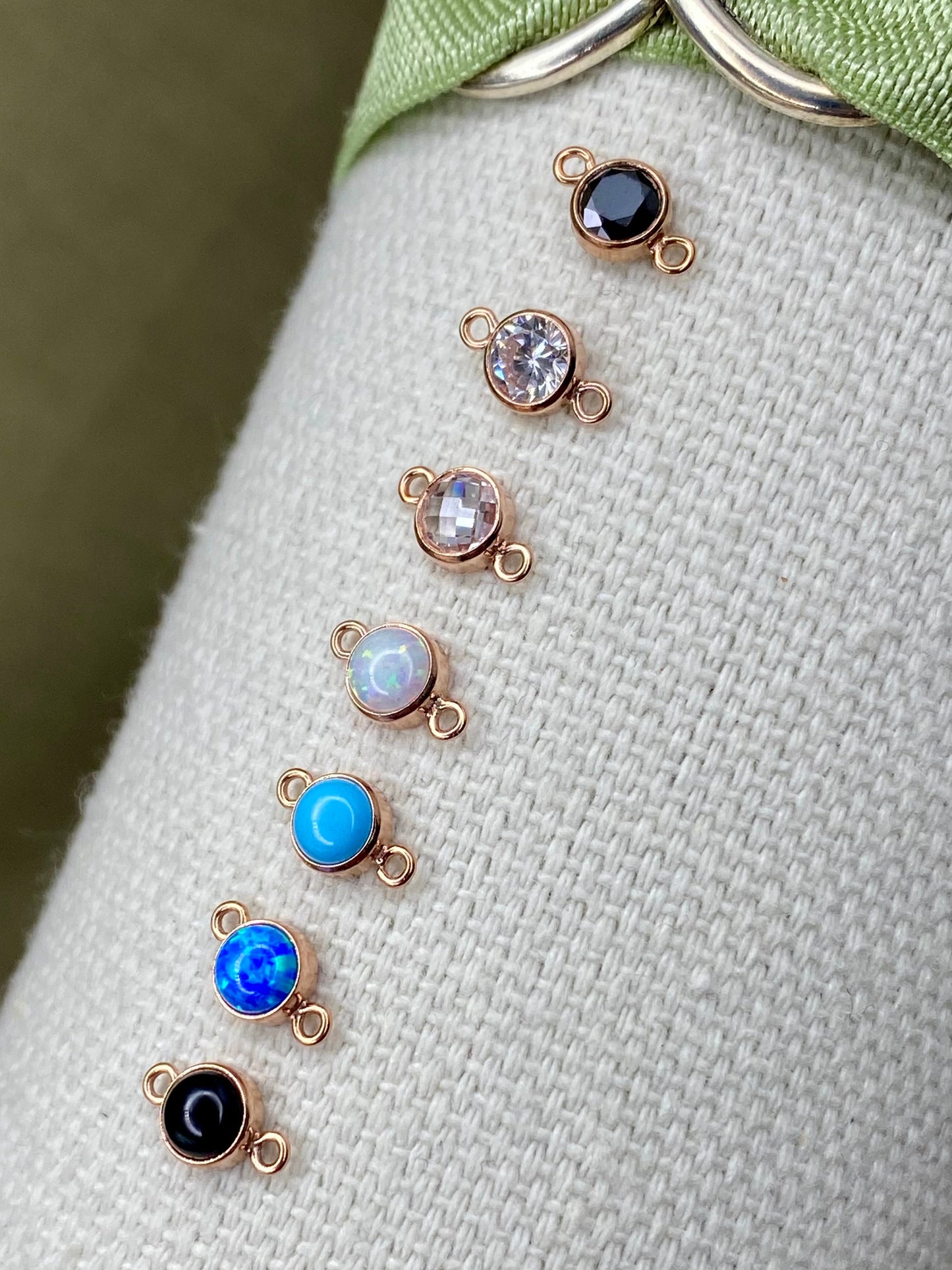 4mm Rose Gold Filled CZ Connectors - 3 Pack/7 Pack - S14