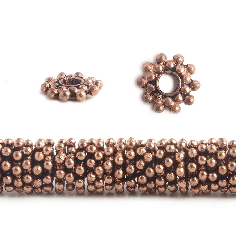 8mm Double Row Daisy Spacers with 2.5mm Large Hole 8 inch 135 Beads