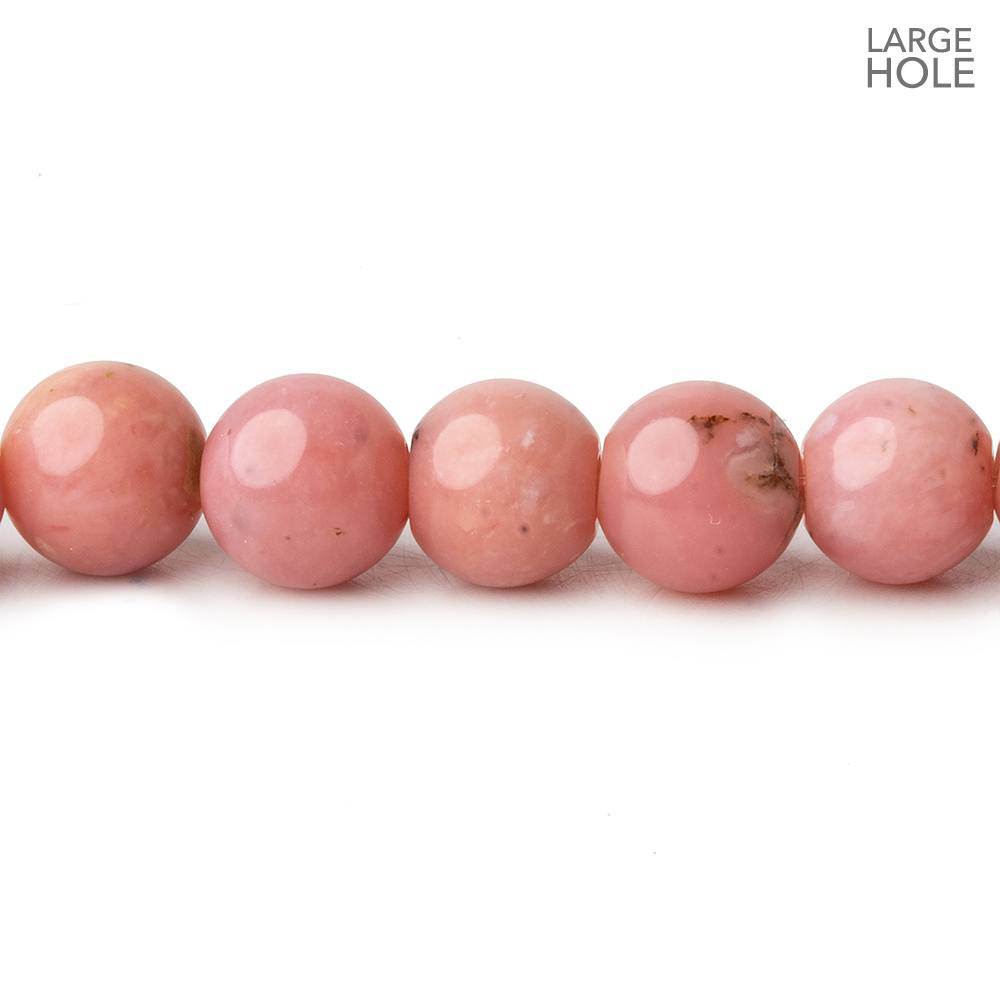 8mm Pink Peruvian Opal Plain Rounds 1mm Drill Hole 8 inch 28 pieces AAA+