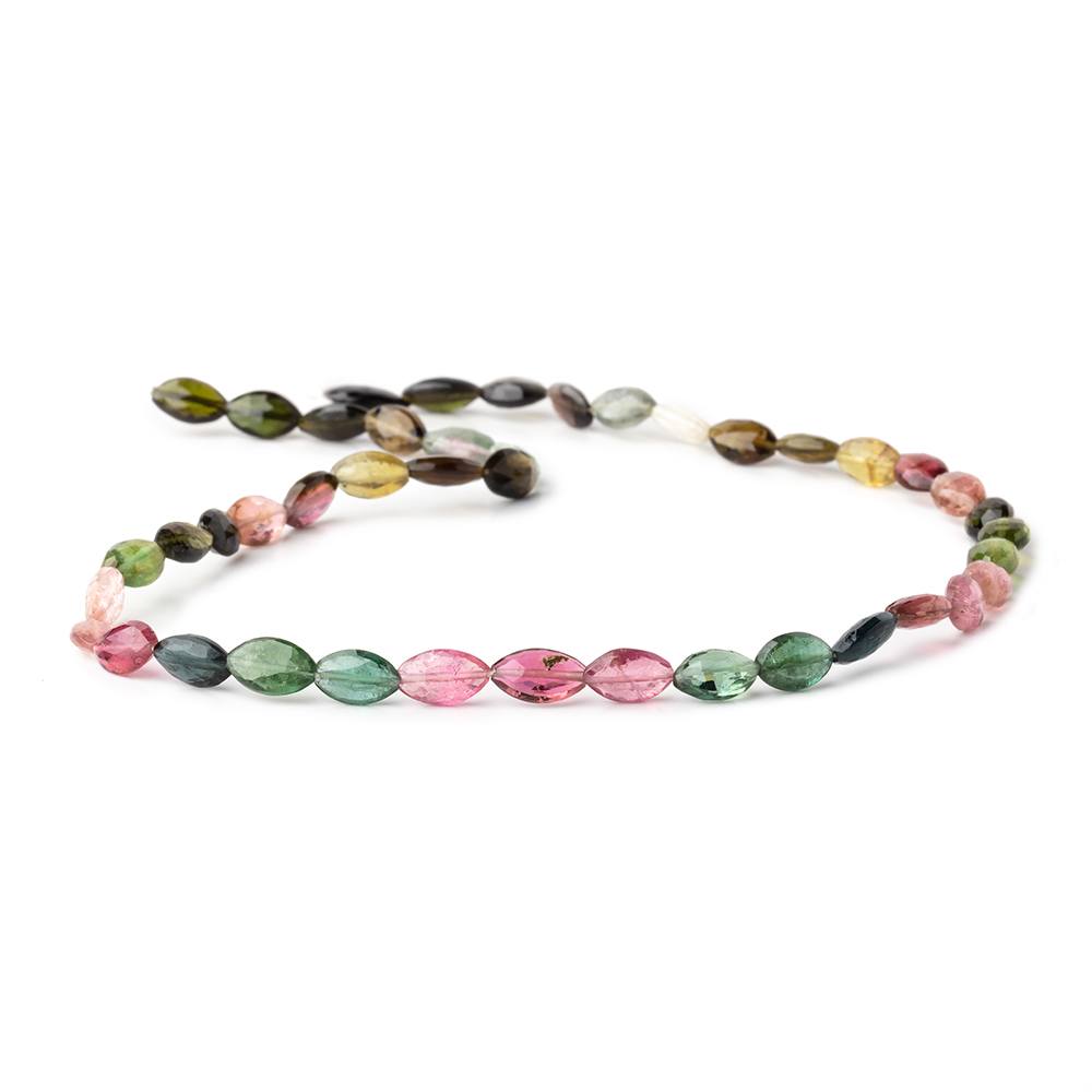 8x4-9x5mm Multi Color Tourmaline Faceted Marquise Beads 14 inch 43 pieces AA