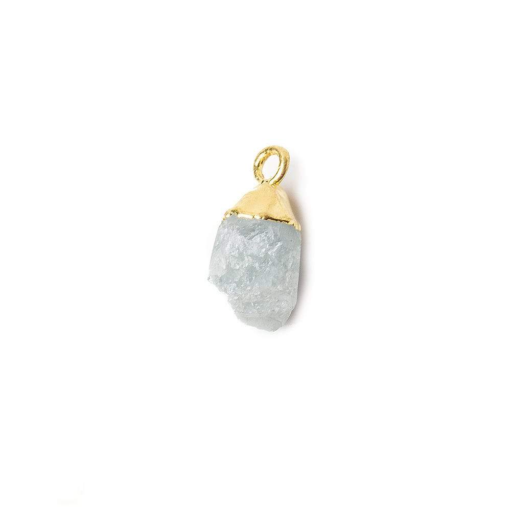 8x4x5mm Gold Leafed Aquamarine Unpolished Natural Crystal Pendant 1 piece