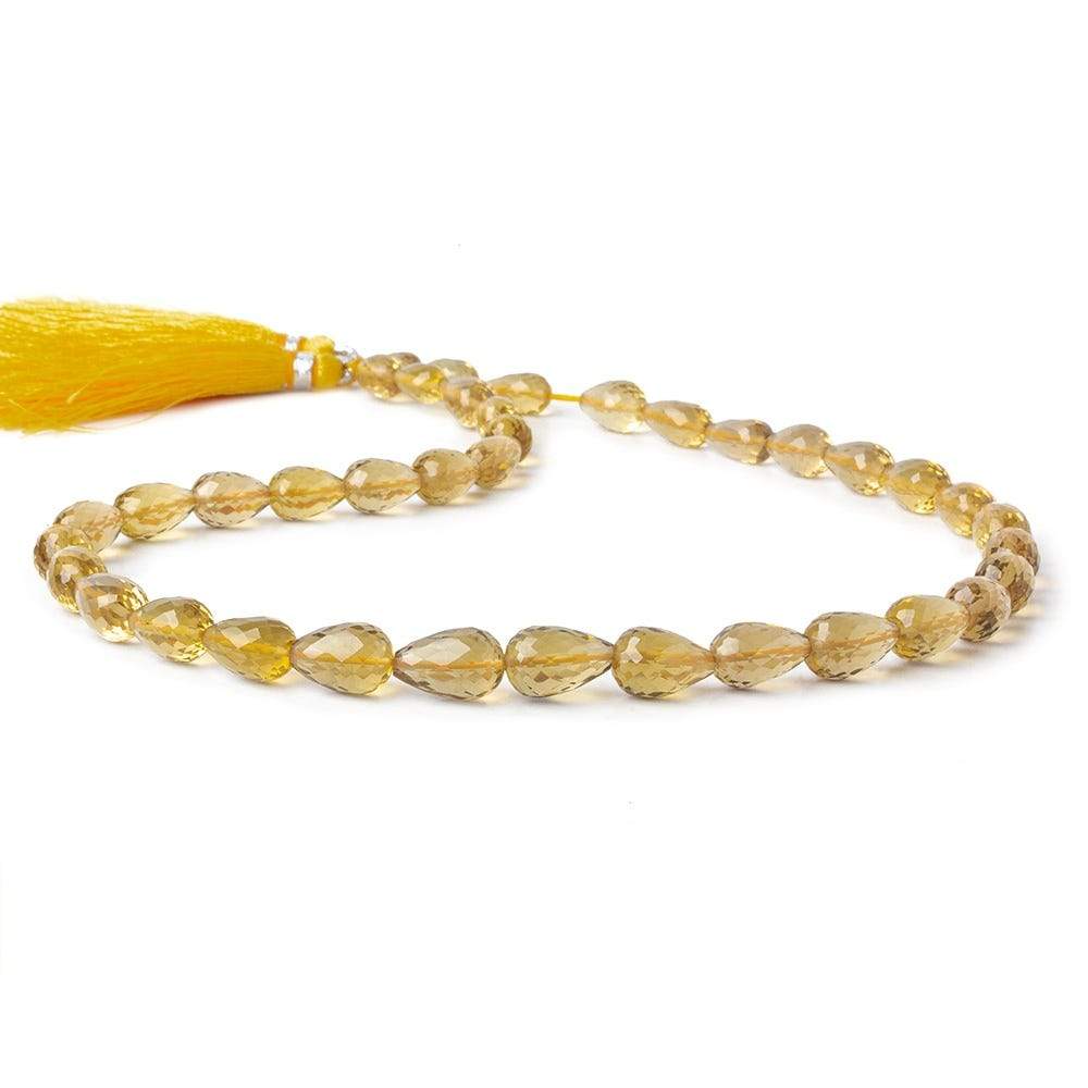 8x5-12x8mm Whiskey Quartz straight drilled faceted tear drops 15.5 inch 38 pieces
