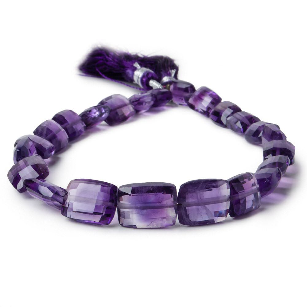 8x6-11x8mm Amethyst Checkerboard Rectangles 8.5 inch 23 beads A