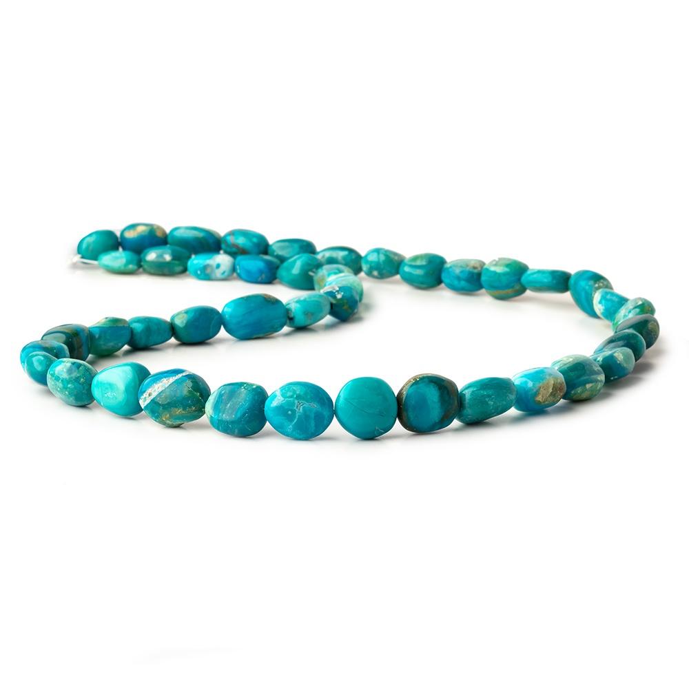 8x7-12x9mm Blue Peruvian Opalina Plain Nugget Beads 16 inch 37 pieces 1mm Hole