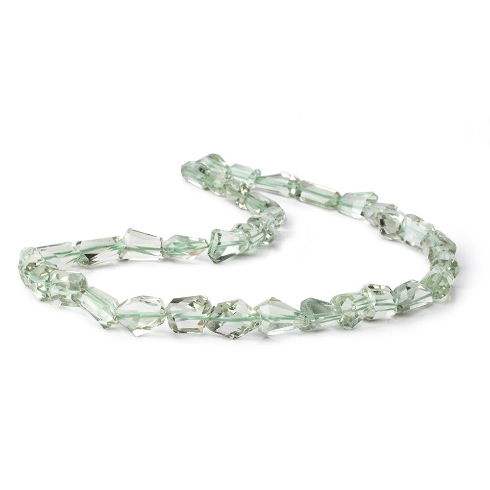 8x8-14x11mm Prasiolite Faceted Nugget Beads 18 inch 35 pieces AA