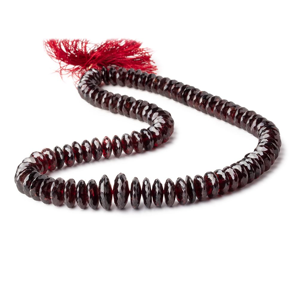 9-14.5mm Bohemia Garnet German Faceted Rondelle Beads 16 inch 93 pieces AAA