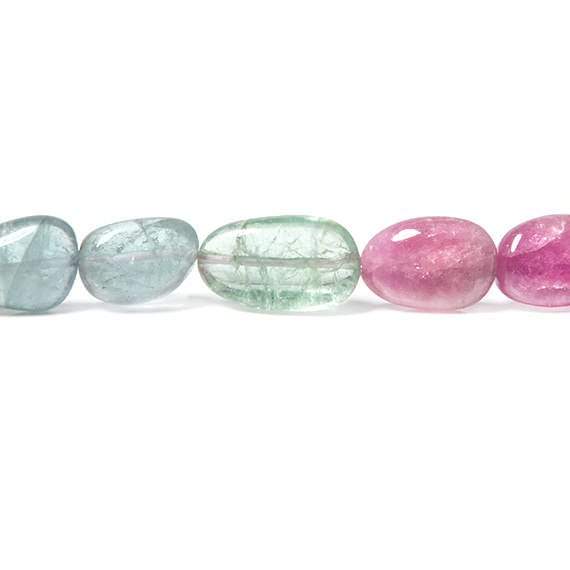 9-16mm Multi Color Tourmaline Beads Plain Nugget