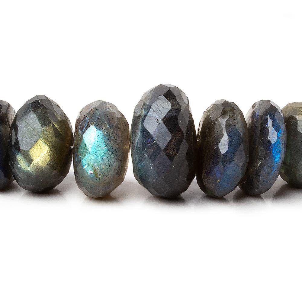 9-17mm Labradorite Faceted Rondelle Beads 15 inch 58 pieces
