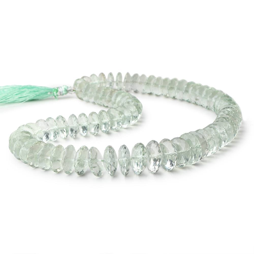 9-17mm Prasiolite German Faceted Rondelle Beads 17 inch 73 pieces AAA
