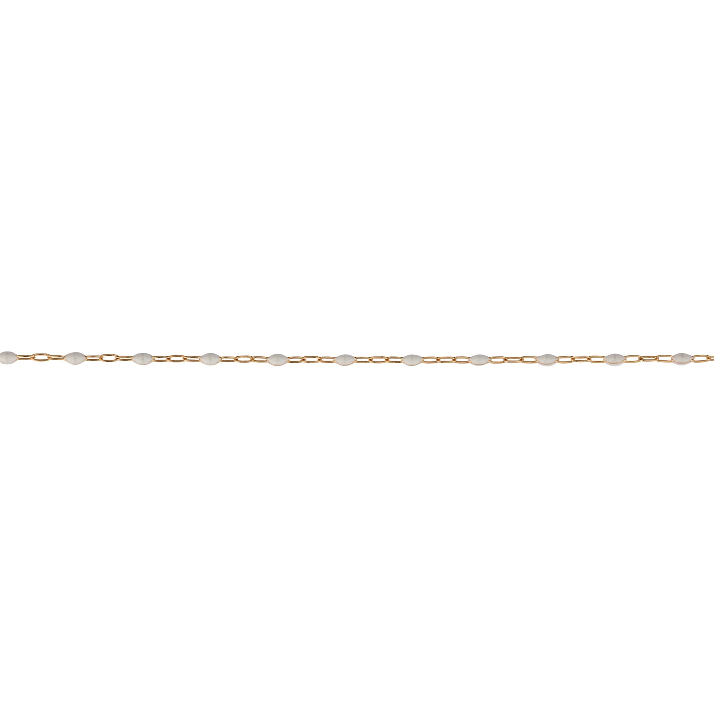 Pure White Paperclip Enamel Gold Fill Chain, 1.5MM, Chain for Permanent Jewelry