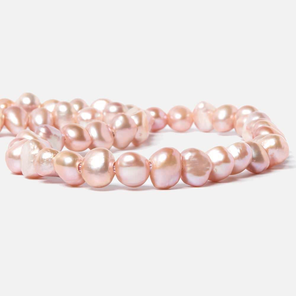 9.5-10.5mm Orangy Pink Baroque Side Drill 2.5mm large hole Pearl 48 pcs