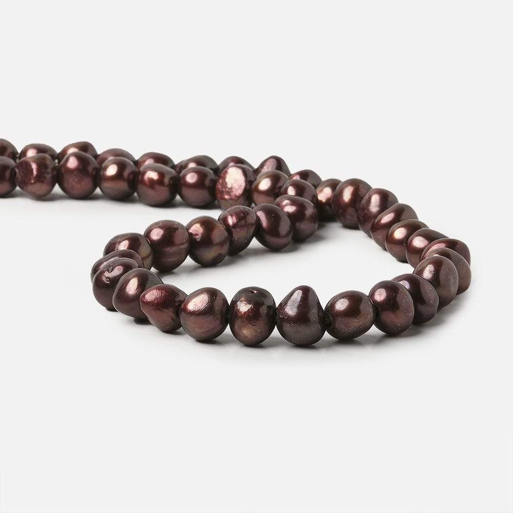 9mm Strawberry Chocolate Baroque 2.5mm large hole Pearls 15 in. 44 pcs