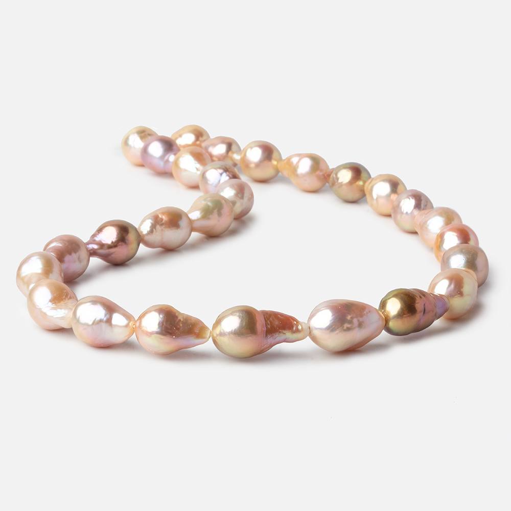 9x13-11x17mm Tri Color Baroque Freshwater Pearls 16 inch 27 pieces AA grade