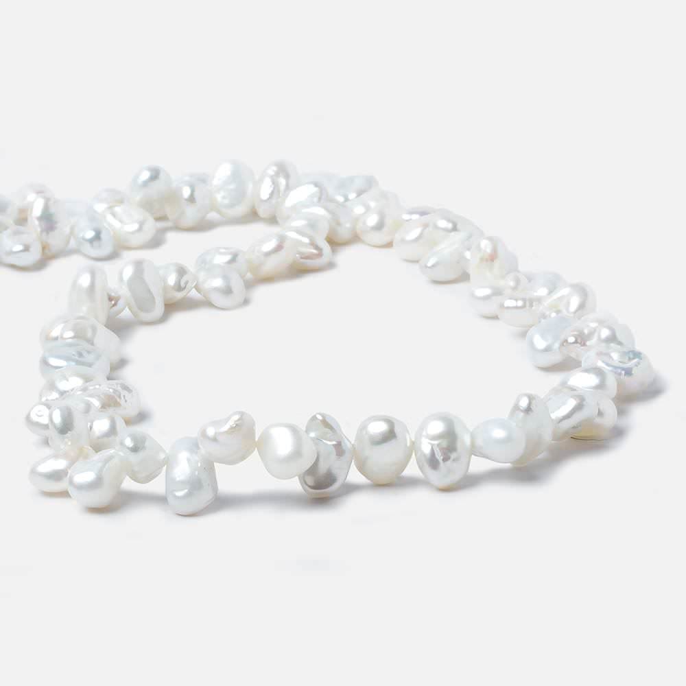 9x5-11x6mm White Top Drill Keshi Freshwater Pearl Beads 15 inch 74 pieces