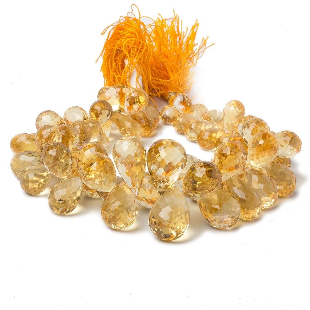 9x6-18x11mm Citrine Tear Drop Briolette 8 inch 65 pieces