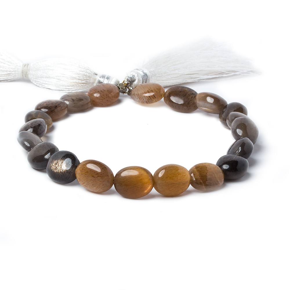 9x7-10x7mm Sunstone & Moonstone plain nugget beads 9 inch 22 beads