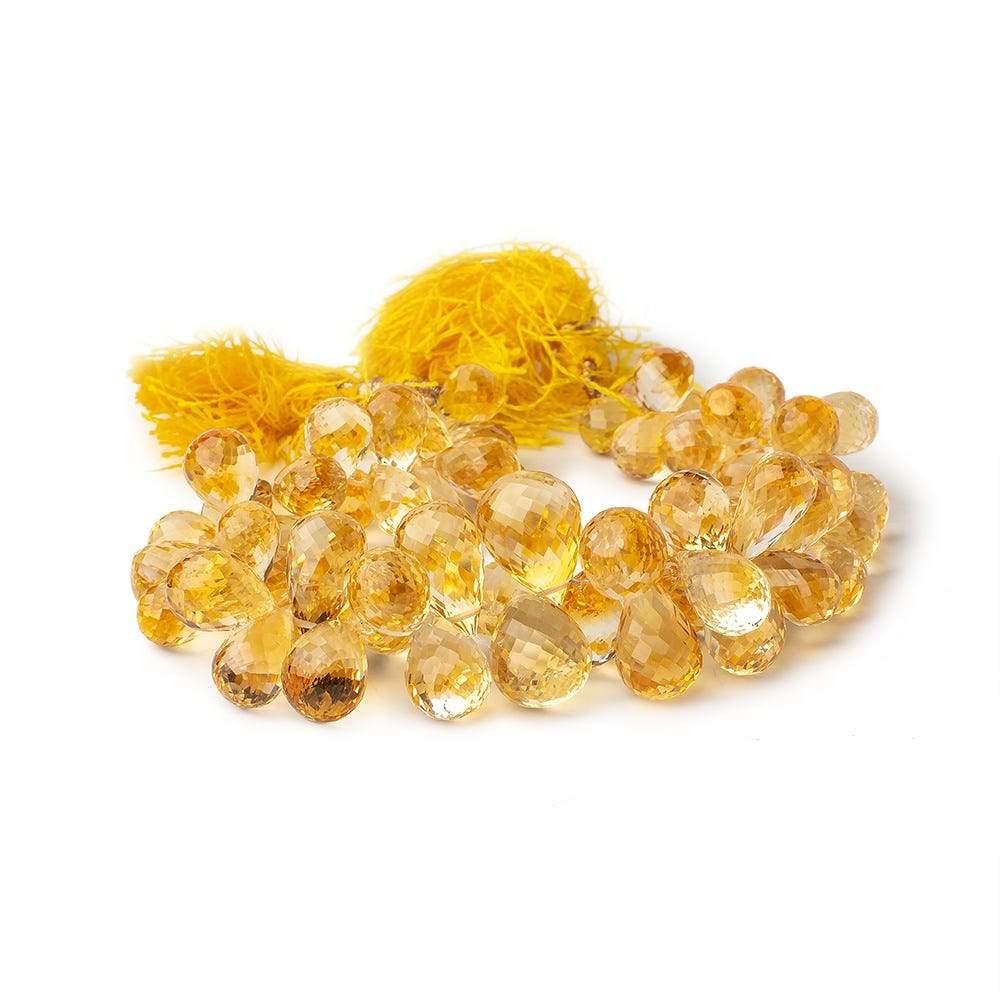 9x7-15x11mm Citrine Tear Drop Briolette 8 inch 65 pieces