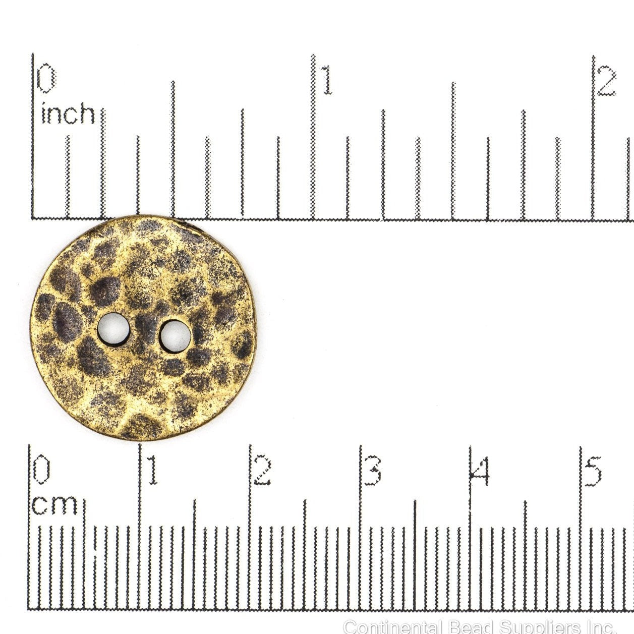 20mm Two Texture Curved Button - Made of Pewter - Nickel-Free - Fits 2mm Cord - Made in the USA - Sold Individually - BTN13