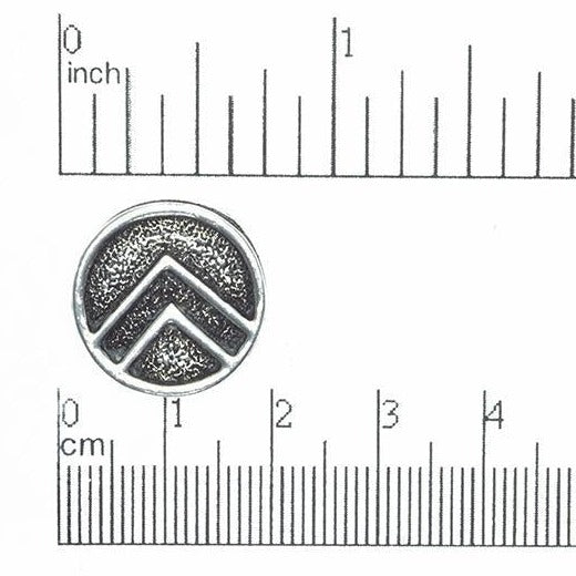 18mm Upward Chevron Button - Made of solid pewter - Sold individually - BTN25