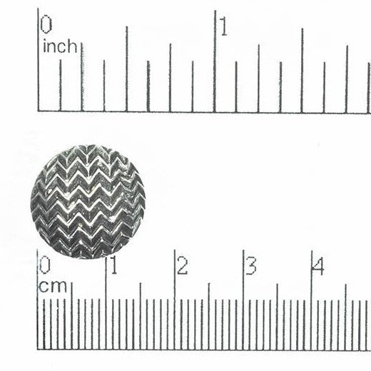 16mm Round Zigzag Button - Made of pewter - Sold individually - BTN35
