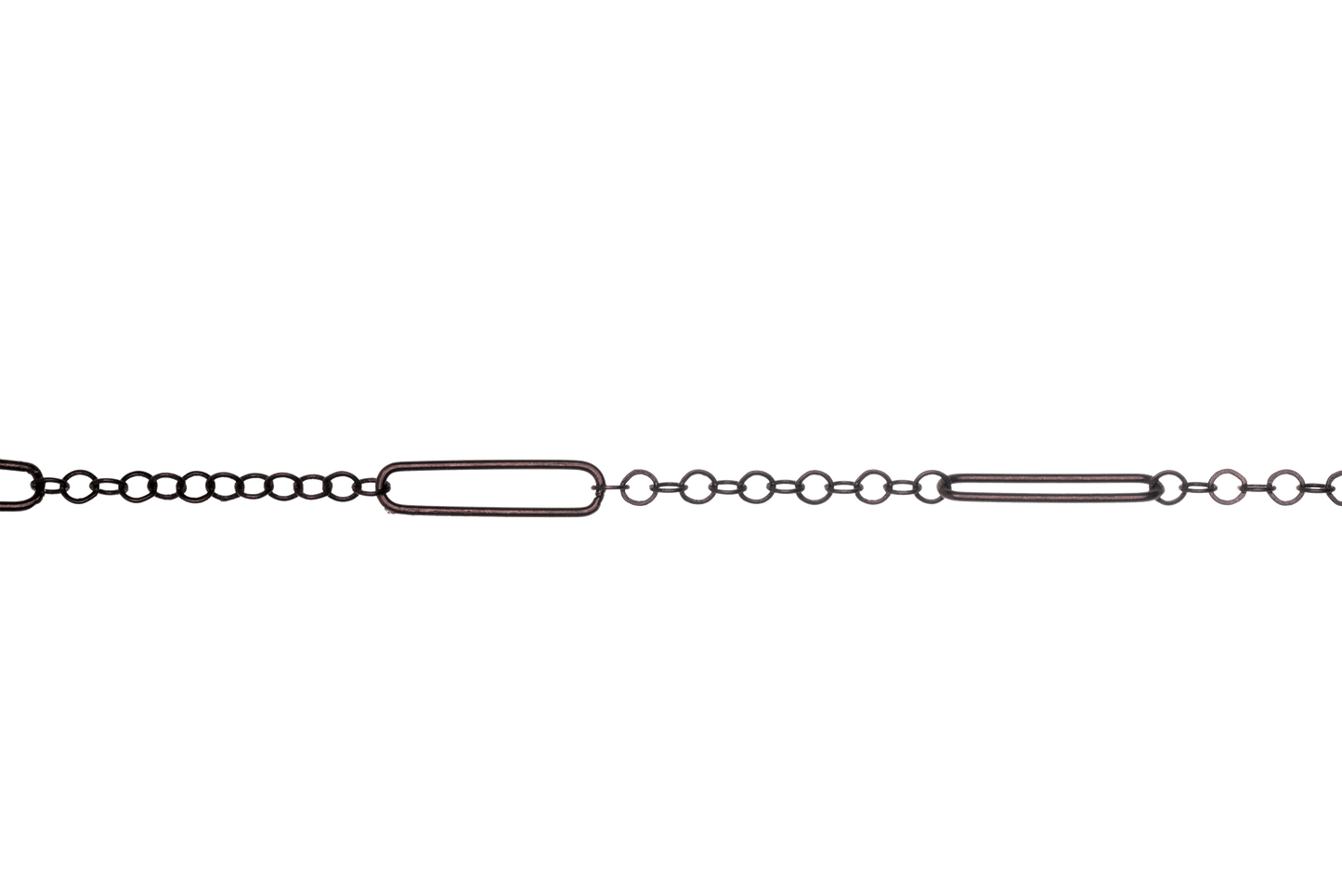 22mm x 5mm Specialty Paperclip and Round Cable Chain available in Multiple Colors sold by the Foot - CH2604