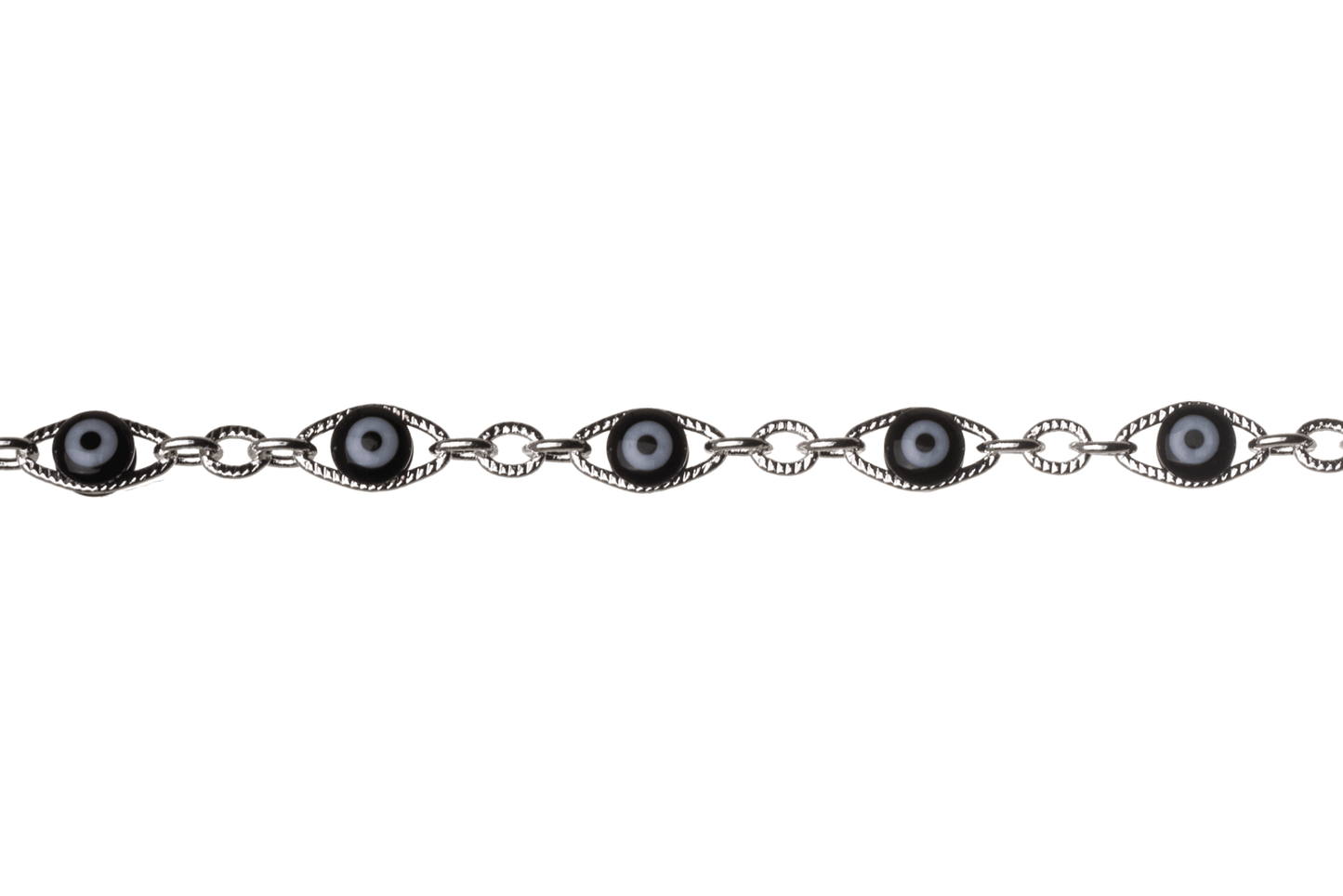 Evil Eye Specialty Chain multiple Finishes Available measures 7mm x 4.5mm sold by the Foot - CH 895