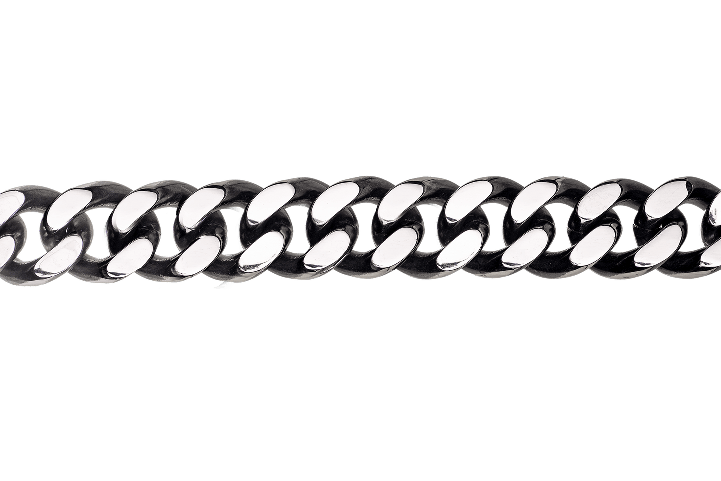 17.5mm x 14.7mm Two-Tone Curb Chain - Made of Stainless Steel - Sold by the foot - Ch-120SS